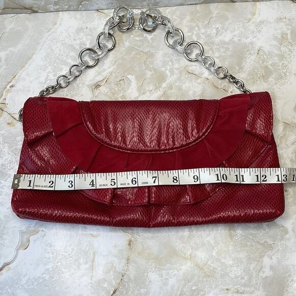 White House Black Market snakeskin and brushed suede clutch bag - Picture 6 of 7